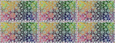 Raster illüstrasyonu. Patlayan çiçekler soyut olarak yerleştirilmiş. Raster deseni. Gri renkte bahar çiçekleri..