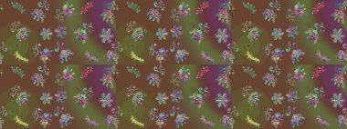 Anti-stres için soyut örnek sayfası. Raster illüstrasyonu. Kahverengi, yeşil ve mor renklerde.