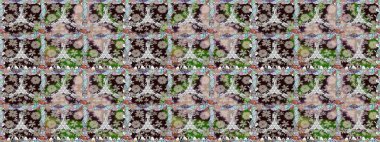 Hint süsü. Tarafsız renklerde. Kusursuz desen. Çiçek duvar kağıdı. Renkli süs kenarı. Raster illüstrasyonu.