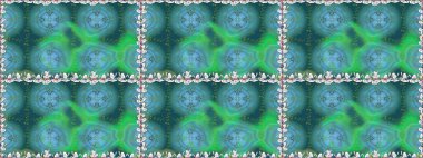 Nazik, sevimli çiçek arkaplanı. Mavi renkli çiçekler. Raster çiçek desenli ve çiçekli..