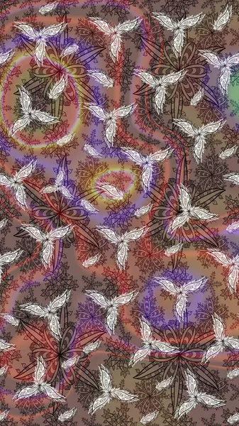 Renkli Bahar Teması eskiz kalıbı. Güzel çiçek deseni. Kahverengi renkli çiçekler. Düz Çiçek Elementleri Tasarımı.