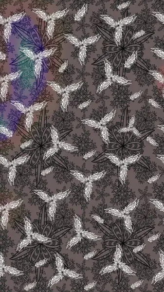 Çiçekler suluboya eskiz deseni. Raster Stili kumaş deseni.