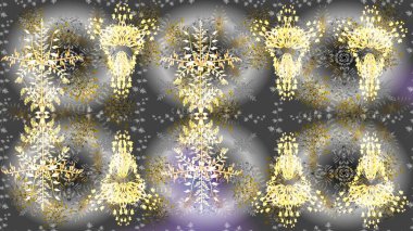 Şirin çiçekli eskiz deseni ve gri renkli yapraklar, suluboya çiçek deseni, duvar kağıdı, kart veya kumaş için fayanslı. Raster illüstrasyonu.