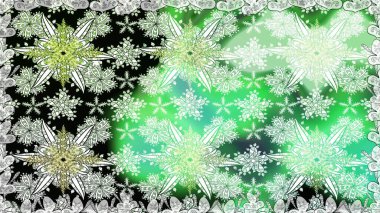 Çiçeksiz desenli, suluboya elle çizilmiş elementler. Parlak renkli fantezi çiçekleri, yapraklar, yeşil renkli tomurcuklar.