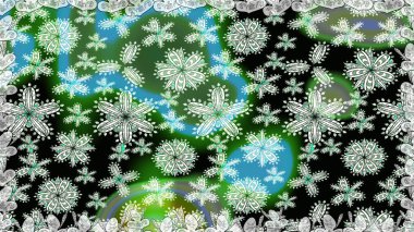 Raster illüstrasyonunda kusursuz çiçek deseni. Suluboya tarzında yeşil renkte çiçekler.