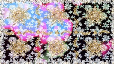 Klasik raster şablonu. Tekrarlayan elementlerle kusursuz soyut arkaplan. Tarafsız ve altın desenli.