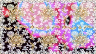 Doku arka planında altın duvar kâğıdı. Tarafsız renklerde altın element. Damask kusursuz yinelenen arkaplan. Barok tarzında altın çiçekli süs..