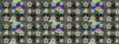 Altın desenli yeşil, altın elementli nötr ve gri renkler. Geleneksel oryantasyon süsü. Klasik Raster altın desenini çiz. Klasik vintage arkaplan.