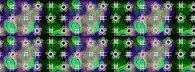 Raster illüstrasyonu. Noel stili. Yeşil, mavi ve gri renkte kar taneleri.