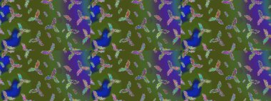 Soyut kar taneleri arkaplanda izole edilmiş düz dizayn. Raster illüstrasyonu. Kar tanesi rengarenk desen. Raster kar taneleri arka planda. Kar taneleri deseni.