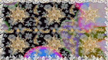 Kusursuz oryantal klasik altın desen. Gri renklerde altın tekrarlayan elementler içeren Raster soyut arkaplanı.