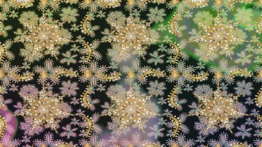 Kusursuz altın desen. Gri renkli ve altın elementli altın desenli. Raster doğulu süsü.