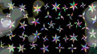 Raster illüstrasyonu. Siyah renklerde. Anti-stres için Raster soyut şablon sayfası.