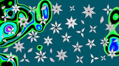 Bahar çiçekleriyle güzel bir çiçek deseni çizmişsin. Güzel kumaş deseni. Raster illüstrasyonu.