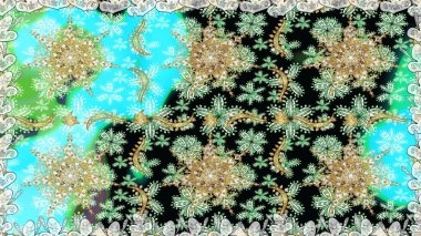 Tekrarlayan elementlerle kusursuz soyut arkaplan. Klasik raster şablonu. Tarafsız ve altın desenli.