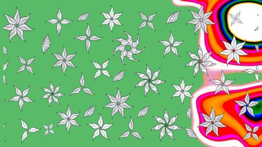 Raster Moda kumaş deseni. Çizgi çizimi kalıbı. Şirin çiçekler..