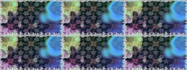 El çizimi. Mavi renkli çiçekler. Çiçeklerle kusursuz desen. Suluboya çizimi.