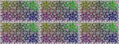 Çiçeksel elementlerle süslenmiş zarif raster dokusu. Küçük çiçekte hoş bir çiçek deseni var. Gri renkler ve parlak çiçekler üzerinde soyut, pürüzsüz desen.