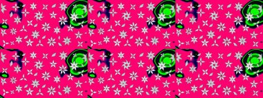 Renkli Bahar Teması eskiz kalıbı. Mor renkte çiçekler. Düz Çiçek Elementleri Tasarımı. Raster illüstrasyonunda çiçek deseni çizimi.