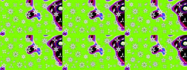 Raster illüstrasyonu. El çizimi. Çiçekli, yapraklı, çiçek desenli çizim..