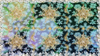 Geleneksel klasik raster altın pürüzsüz desen. Tarafsız renklerde altın elementler. Barok tarzında kusursuz bir doğulu süsü..