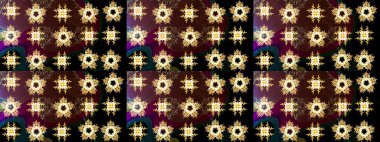 Basit bir kar tanesi. Soyut duvar kâğıdı, ambalaj dekorasyonu. Kahverengi, siyah ve sarı renkler üzerine illüstrasyon. Kışın sembolü, mutlu noeller, mutlu yeni yıl kutlaması Raster illüstrasyonu..