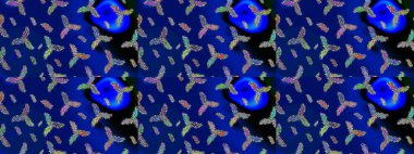 Kar taneleri arka planda. Kar taneleri deseni. Raster illüstrasyonu. Kar tanesi süsleme deseni. Arkaplanda soyut kar taneleri izole edilmiş düz tasarım.