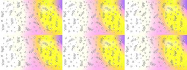 Tarafsız, sarı ve beyaz renklerde bahar çiçekleri. Raster illüstrasyonu. Raster çiçek desenli ve çiçekli..