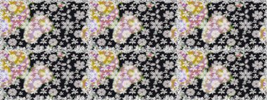 Arkaplan dokusu, duvar kağıdı, çiçek temalı gri renkler. Soyut etnik raster kusursuz desen. Kabile sanatı boho baskısı, klasik çiçek arkaplanı.