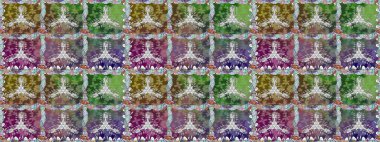 Renkli Yaz Temalı Kusursuz Arkaplan. Tarafsız renklerde çiçekler. Raster Illustrasyon 'da moda olmayan çiçek deseni. Düz Çiçek Elementleri Tasarımı.