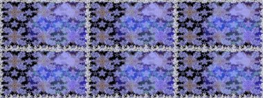 Çiçekli karalama şeklinde Raster çiçek deseni. Raster illüstrasyonu. Nazikçe, yaz çiçekleri mavi renklerde.