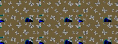 Renkli romantik kelebekler eskizler çiziyor. Elle çizilmiş kelebeklerle. Kahverengi renklerin soyut arkaplanı. Dekoratif Raster illüstrasyonu.