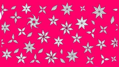 Düz Çiçek Elementleri Tasarımı. Raster illüstrasyonu. Renkli Bahar Teması eskiz kalıbı. Mor renkte çiçekler. Çiçekli çiçek deseni, suluboya..