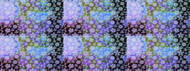 Mavi renkli çiçekler. Renkli Bahar Teması eskiz kalıbı. Raster illüstrasyonu. Çiçekli çiçek deseni, suluboya. Düz Çiçek Elementleri Tasarımı.