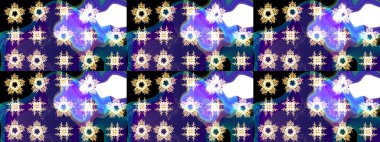 Halk tarzı. Parlak renkli çiçekleri ve mavi yaprakları olan harika bir çiçek deseni. Modern çiçek arkaplanı. Moda baskıları için zarif bir şablon.