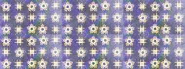 Moda baskısı, albüm, ambalaj kağıdı ve duvar kağıdı için zarif dekoratif süslemeler. Raster illüstrasyonu. Tarafsız renklerde şirin çiçekler. Küçük çiçekli basit bir çiçek çizimi..