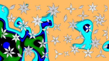 Vadinin bej renkli çiçekleri. Raster çiçek desenleri çiziyor..