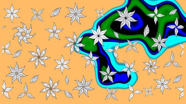 Modern bej rengi raster arka plan duvar kağıdı çizimi, klasik çizgili desenli desenli çiçekler, çiçekli süsler. Çiçekli el çizimi çizimi deseni.