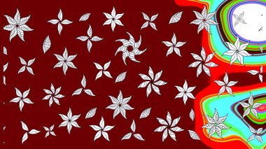 Kırmızı renkte çiçekler. Elle boyanmış suluboya resim çizimi çiçekler ve bitkiler.