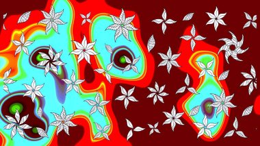 Küçük bir çiçekte eskiz deseni. Raster illüstrasyonu. Hoş bir çiçek geçmişi var. Güzel kumaş deseni.