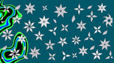 El çizimi Raster çizimi. Çizim çiçek deseni duvar kağıdı, web sitesi arka planı, ambalaj kağıdı, davetiye, broşür, afiş veya web sitesi için kullanılabilir. Parlak elementlerin.