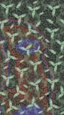 Gri renkli çiçekler. Tatil havası. Bahar mevsimi. Raster güzel bir çiçek deseni çizmiş. Nazik romantik baskı.