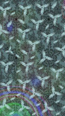 Tarafsız renklerde çiçekler. Kumaş desenli papatya çiçekleri ayrıntıları.