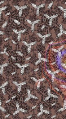 Kahverengi renkte kahverengi papatya deseni. Kahverengi renklerde. Raster illüstrasyonu.