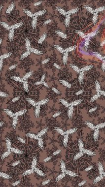 Kahverengi renkte güzel çiçekler, suluboya desenli, duvar kağıdı, kart ya da kumaş için fayanslı eskizler. Raster..