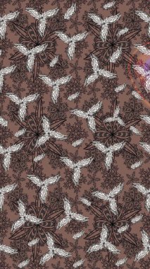 Güzel kumaş deseni. Raster suluboya deseni, narin çiçekler, kahverengi çiçekler, tebrik kartı şablonu..