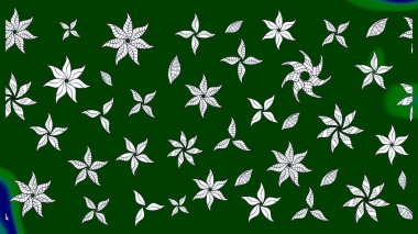 Çizim çiçek deseni duvar kâğıdı olarak kullanılabilir. Yeşil renkli çiçekler. Raster illüstrasyonu.