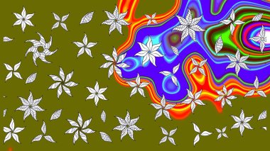 Küçük bir çiçekte eskiz deseni. Raster illüstrasyonu. Hoş bir çiçek geçmişi var. Güzel kumaş deseni.