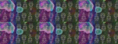 Şirin çiçekli, desenli, gri renkli bir eskiz deseni. Tekstil için suluboya eskiz deseni. El çizimi çiçek çizimi deseni (fayans)).