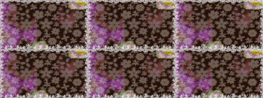 Parmak izi, kumaş, duvar kâğıdı, tekstil için raster dokusu. Renkli grunge, soyut arkaplanı colokahverengi çiçeklerle süslüyor. İşlemeli çiçek desenli..